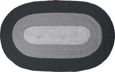 BePureHome Border vloerkleed ovaal - Jute - Zwart - 170x300
