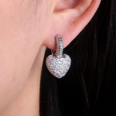 Holle Goudkleurige Hoepeloorbellen voor Vrouwen Bezet met Schitterende CZ Steen Luxe Trendy Vrouwelijke Cirkeloorbellen Statement Sieraden beige