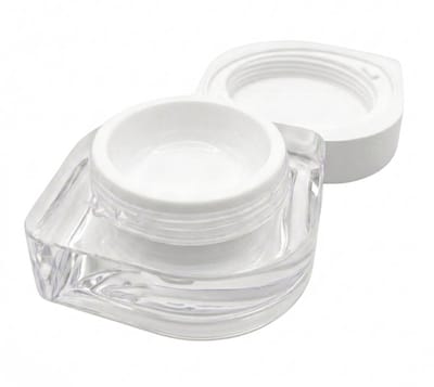 Crèmeverpakking 15 ml – Kunststof Crèmepot met Schroefdeksel Transparant/Wit – Hervulbaar - 10 stuks