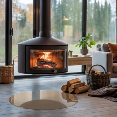 Coloray Vloerplaat Houtkachel - Plaat voor Onder Houtkachel - 80 cm x 80 cm - Open Haard Accessoires - Bruin Vloerplaat Kachel - Onderplaat - Plaat onder Houtkachel - Kachel Onderplaat - Onderplaat Voor Houtkachel
