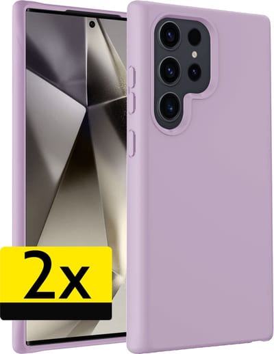 Hoesje - 2 Stuks - Geschikt voor Samsung Galaxy S24 Ultra - Sterk & Shockproof - Case Siliconen - Back Cover - Telefoon Hoes - Telefoonhoesjes - Lila