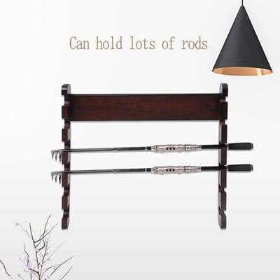Houten Hengel Stok Molen Houder Montage Hengel Rek Organizer Draagtas Accessoire (Teakhout kleur) black