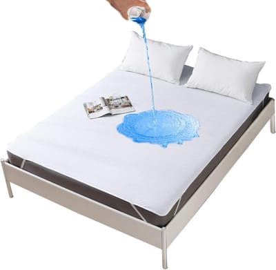 Waterdichte matrasbeschermer 160 x 200 cm - katoen - ademend - bescherming tegen vocht - SnelShoppen