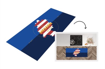 Keukenloper - Loper keuken - Kaart - Hessen - Duitsland - Simpel - 120x50 cm - Keukenloper vinyl