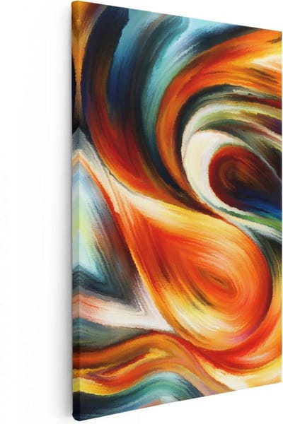 Artaza Canvas Schilderij Abstracte Kunst - 20x30 cm - Klein - Muurdecoratie Woonkamer - Wanddecoratie Kleurrijk - Kamer Accessoires