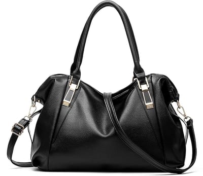 Dames Grote Capaciteit Handtas - Zachte PU Leren Schoudertas met Top-Handvat en Cross-Body Optie
