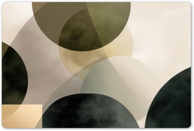 Placemats 45x30 cm - Placemat kunststof - 1 stuk - Vlakken - Abstract - Beige - Cirkels - Borden onderleggers - Decoratie voor op tafel - Keuken tafeldecoratie accessoires - Vinyl onderlegger - Tafelversiering