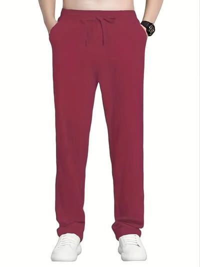 Livano Linnen Broek Heren - Zomerbroek - Volwassenen - Lange Broek - Pantalon - Strandbroek - Zomer - Ibiza Stijl - Bordeauxrood - Maat S