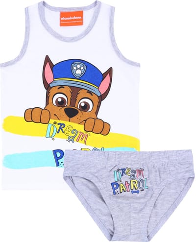 Wit-Grijs T-Shirt + Onderbroek PAW Patrol