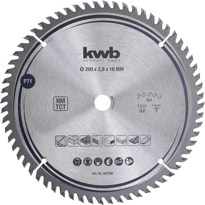 Exacte Cirkelzaagblad voor Hout en Hardhout - 200mm, 64 Tanden, Fijn Zaagblad