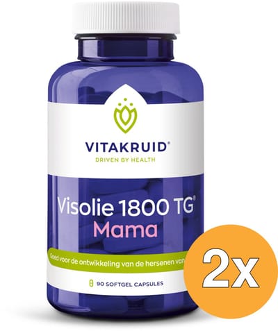 2x Vitakruid Visolie 1800 TG Mama (90 softgels)