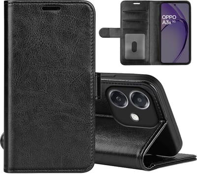 MobyDefend Hoesje - Geschikt voor Oppo A60 5G / A40 / A40m - Wallet Book Case (Sluiting Achterkant) - Zwart