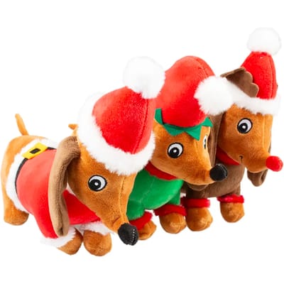 Duvoplus - Hond - Xmas Pluche Hond 27x13x27cm Gemengde Kleuren - 162168