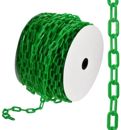 200 ft Plastic Eindketting, Veiligheidsketting voor Crowd Control, Tuin, Poort en Bouwprojecten, Groen