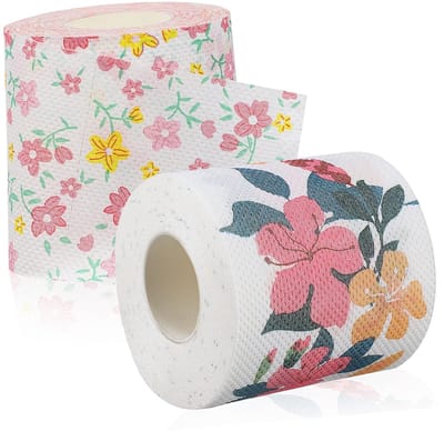 Dailygoods- Toiletpapier 4 Rollen - Gedrukt Patroon - Huidvriendelijk - Comfortabel in Gebruik - Praktisch voor Restaurant - 100% Pure Houtpulp - Servetten