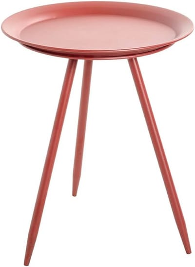 Moderne Bijzettafel Rood - H 47 cm x Ø 38 cm