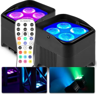 Uplighter LED - BeamZ BBP94W - Set van 2 Uplights met 4x 12W LED's per spot