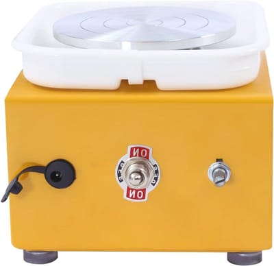 Keramiek Draaischijf - Pottenbak Machine - Keramiek Vormgeven - Stille Werking - 10 cm Draaitafel - Geel