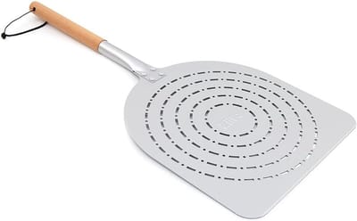 Thijox - Geperforeerde Pizzaschep voor Oven - Lichtgewicht Aluminium - 65 x 30,5 cm - Hoge Kwaliteit - Ideaal voor Thuis, Tuin en Feestjes