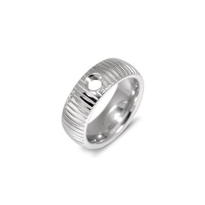 Melano Vivid Striped ring - zilverkleurig - dames - maat 50