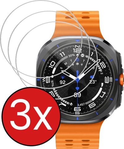 Screenprotector - 3 Stuks - Geschikt voor Samsung Galaxy Watch Ultra - Sterk & Shockproof - Tempered Glass - Gehard Glas - Beschermglas Screen Cover - Bescherm Protector voor Smartwatch
