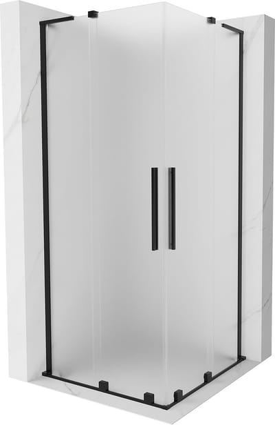 Mexen Velar L Duo douchecabine schuifdeur 80 x 80 , mat, zwart - 871-080-080-02-33-70