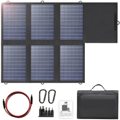 Zonnepanelen - Zonnepaneel - Opvouwbaar - Solar Panel - Waterdicht IP67 - Draagbare Solar Lader met USB-C, USB-A en 18V DC voor Powerstations, Camping en Outdoor