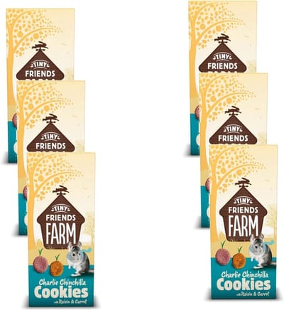 Tiny Friends Farm Charlie Chinchilla Cookies - Knaagdiersnack - 6 x Bosbessen Wortel 120 g