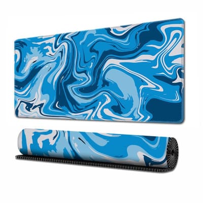 longziming -Gaming Muismat 70 x 30 cm – Waterdicht Oppervlak – Antislip Rubberen Onderzijde – Bureau Onderlegger voor Gaming en Kantoor – Blauw