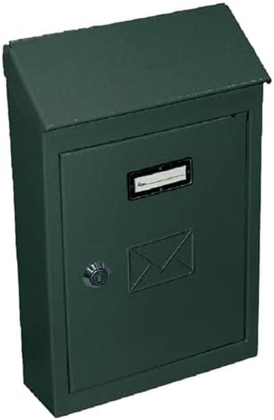 Brievenbus - Wandbrievenbus - Post ontvangen - Met cilinderslot - 18 x 5 x 25 cm - Groen