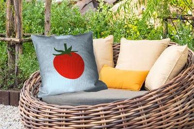 Sierkussen Buiten - Rood - Tomaat - Groente - 60x60 cm - Weerbestendig