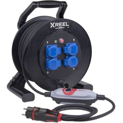 PCE 9350001 PRCD-kabelhaspel Kunststof PRCD-S+ Zwart, Blauw, Grijs, Rood IP54