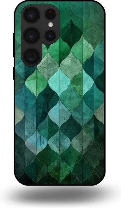 Smartphonica Telefoonhoesje geschikt voor Samsung Galaxy S23 Ultra met groene bladeren opdruk - TPU backcover case green leaf design - Groen geschikt voor Samsung Galaxy S23 Ultra