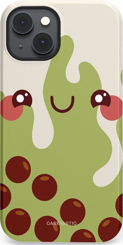 Casetastic Hoesje Geschikt voor Apple iPhone 14 Plus Magsafe - Stijlvolle Beschermende Duo-layer Case - Smeltende pistache bolletjes