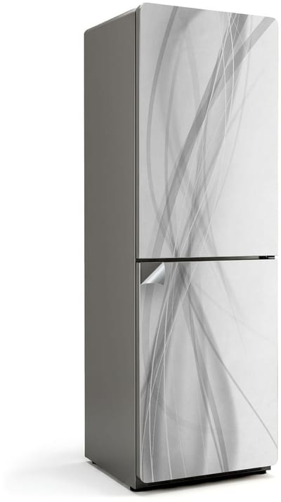 Wallfluent Koelkaststickers - Abstracte lijngolven Koelkast Folie - 60 cm x 180 cm - Wit Koelkaststickers - Zelfklevende Koelkaststicker - Koelkast Versiering - Koelkast Wrap - Koelkast Makeover