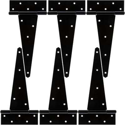 Scharnieren - Tee Scharnieren - Poorten en Deuren - Roestbestendig Staal - 12 Inch - Zwart