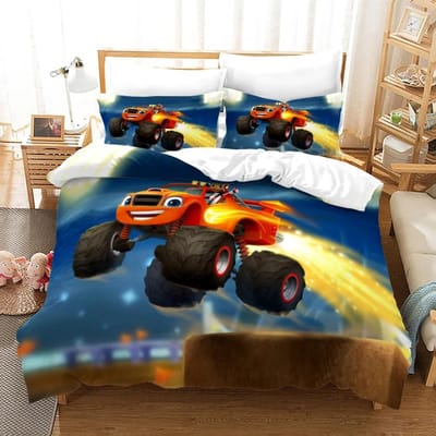 Monster Jam Beddengoed Set Eenpersoons Twin Vol Queen King Size Monster Jam F1 Bed Set Volwassene Kind Slaapkamer Dekbedovertrek Sets 3D Print 022 70x133cm 2pcs