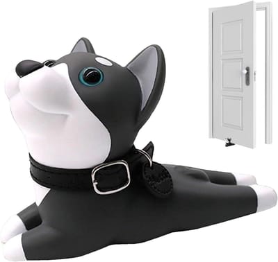 Deurwig PVC - Deurstopper Antislip - Huis Veilig Houden - Schattig Puppydesign - 15x10x10 cm - Bruin