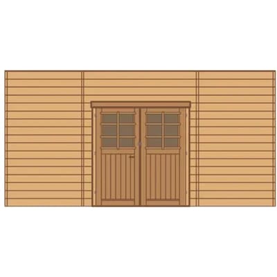 Solid Voorwand Met Dubbele Deur ‘s7745’ Geïmrpegneerd Hout 480x245cm