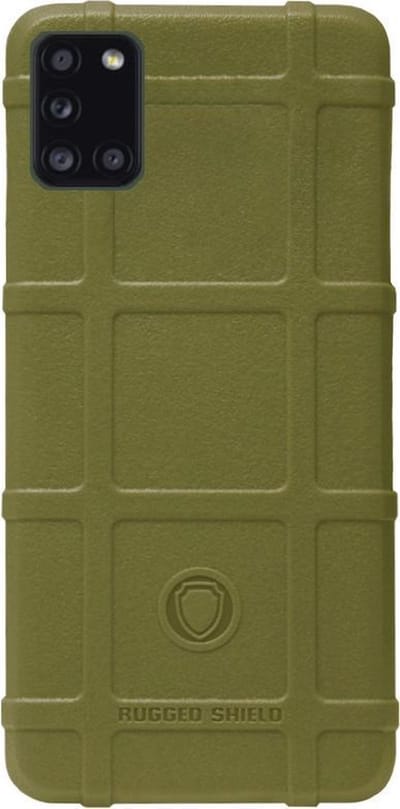 RUGGED SHIELD Rubber Bumper Case Hoesje Geschikt voor Samsung Galaxy A31 - Groen