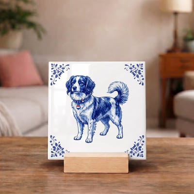 Delftsblauw Tegeltje 11x11 Hond – Origineel Cadeau voor Hondenliefhebber
