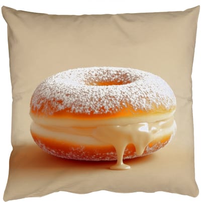 Sierkussens - Kussentjes Woonkamer - 50x50 cm - Donut - Romig - Poedersuiker - Beige