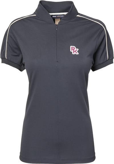 PK International - Performance Polo - Polo - Royal - Technische Pique stof - onzichtbare rits - Charcoal - Donkerblauw/grijs - S/36