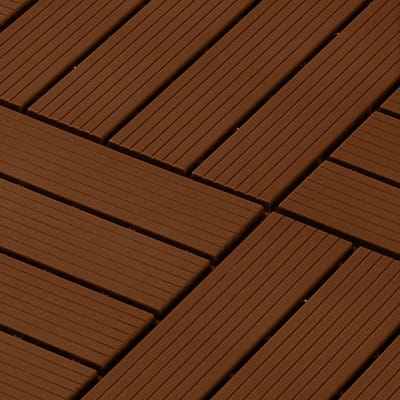 Kunststof Terrastegels - Vloertegels Buiten - Tuin Styling - In elkaar Grijpend Systeem - 11 stuks - Bruin
