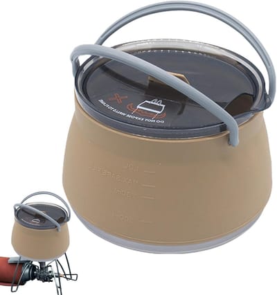 Opvouwbare waterkoker - Reis theeketel - Warme dranken buiten - Hittebestendig RVS bodem - 5D x 16B x 5H cm