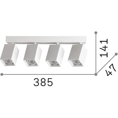 IDEAL LUX plafondspot Dynamite Square wit, 38 cm, 4-lamps