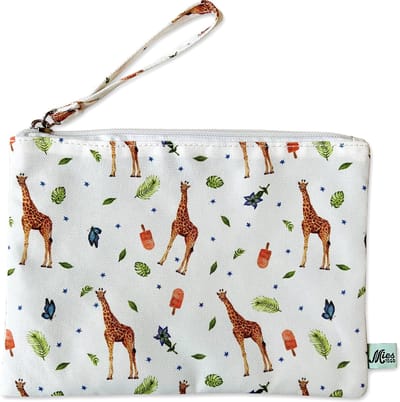 World of Mies etui met giraf print - Duurzame schooletui van gerecyclede PET flessen - voor peuter kleuter kind - school knutselen - waterbestendig en wasbaar - Uniek design handgeschilderd door Mies