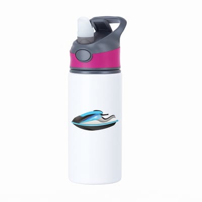 Hacebo® - Speedboten waterfles met rietje roze - Boten - Schippers - Speedboot - voertuig - watervoertuig - water fles - 650ML