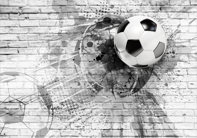 Fotobehangkoning - Behang - Vliesbehang - Fotobehang Voetbal Muurschildering - 150 x 105 cm