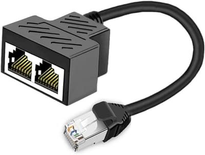 Netwerk Splitter - RJ45 Adapter - Netwerk Uitbreiding - 1 naar 2 Poorten - Compact Ontwerp - Zwart